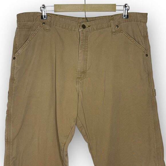 Wrangler Pants Cargo Fleece Lined Straight Leg Khaki Men’s Size 38x30 Flawed - Picture 3 of 11
